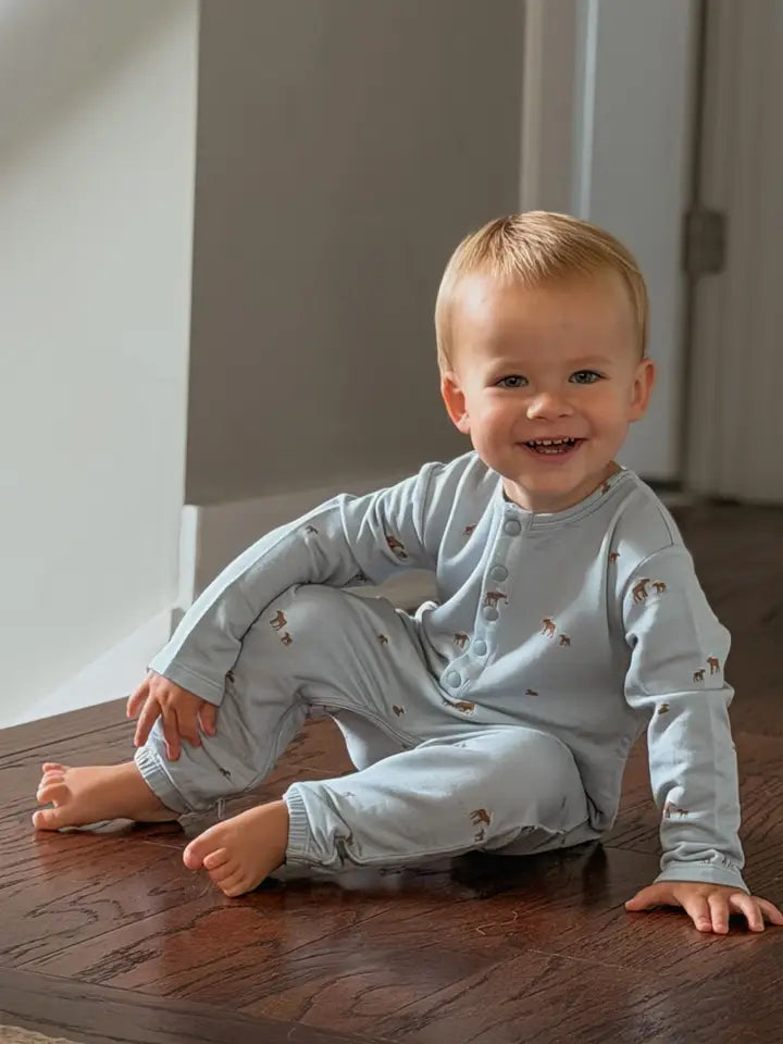 Baby Boys Diaper Zip Henley Jumpsuit