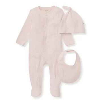 Infant Organic Cotton Jumpsuit - Bib & Hat 3 Piece Set