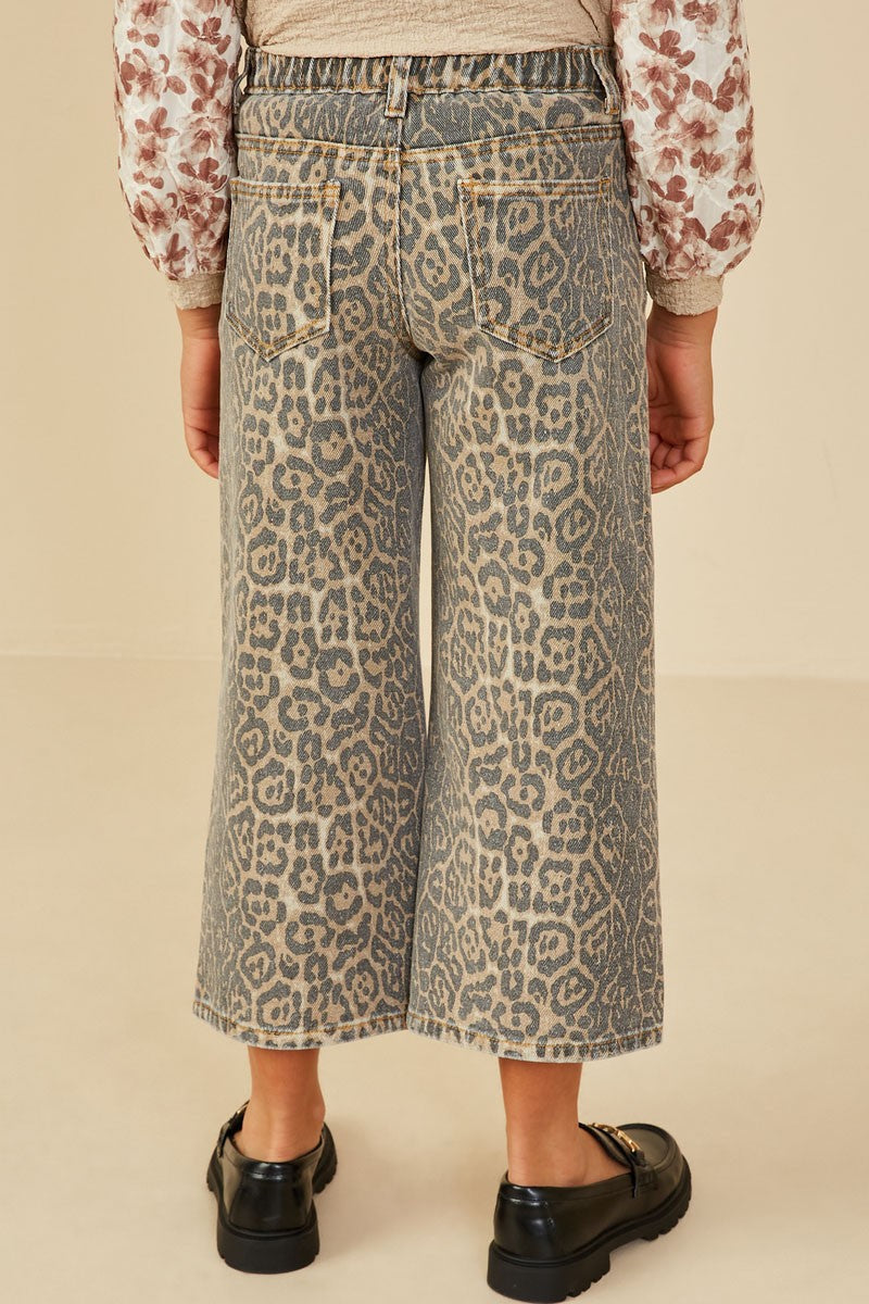 Washed Leopard Print Relaxed Fit Denim Jeans