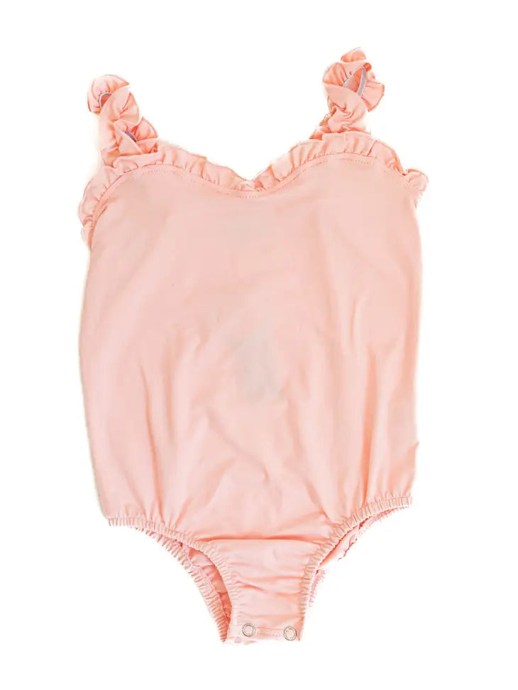 Lylah Ruffle Tank Leotard - Oyster Pink