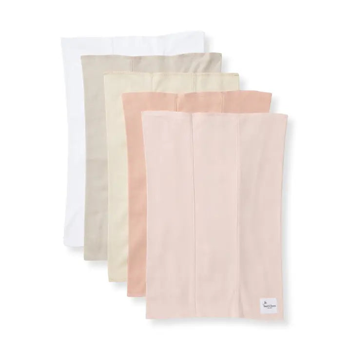 Set of 5 Solid Burp Cloths - Pink Sand