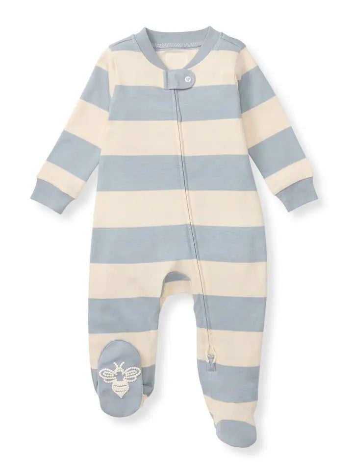 Infant Boy Long Sleeve Rugby Stripe Organic Cotton Sleeper