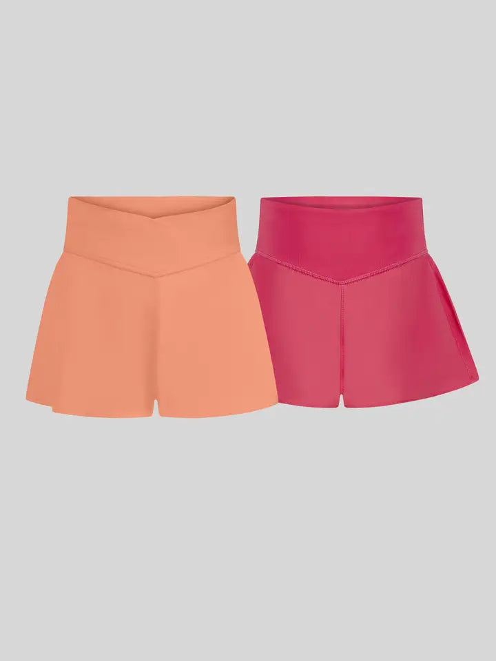 Little Girls Crossover V Front Shorts