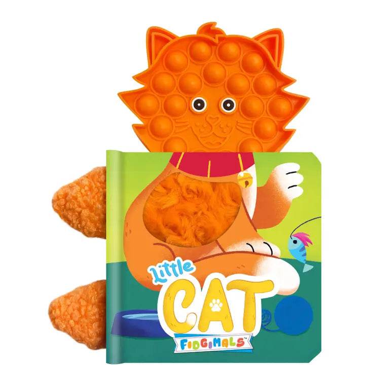 Little Cat - Sensory Touch and Feel Book with Attached Pop It Character