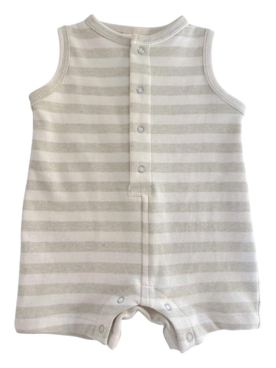 Infant Boys Sage Stripe Shortie Romper
