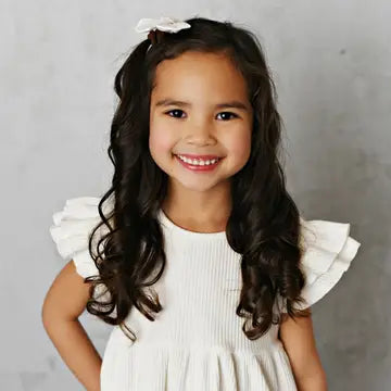 Girls Bright Ruffle Flutter Sleeve Top