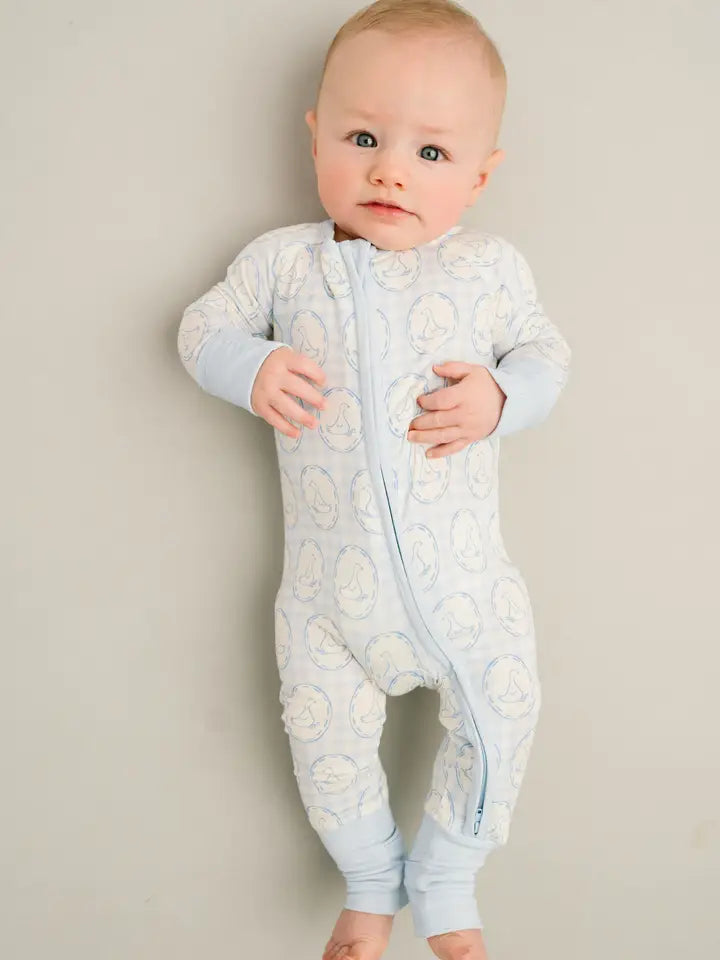 Infant Boy Cottage Goose Bamboo Sleeper