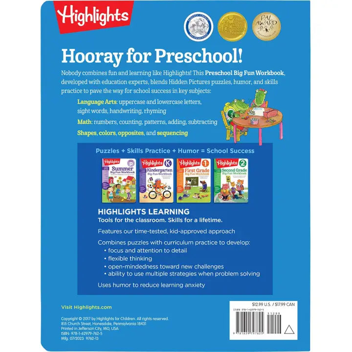 Preschool Big Fun Workbook