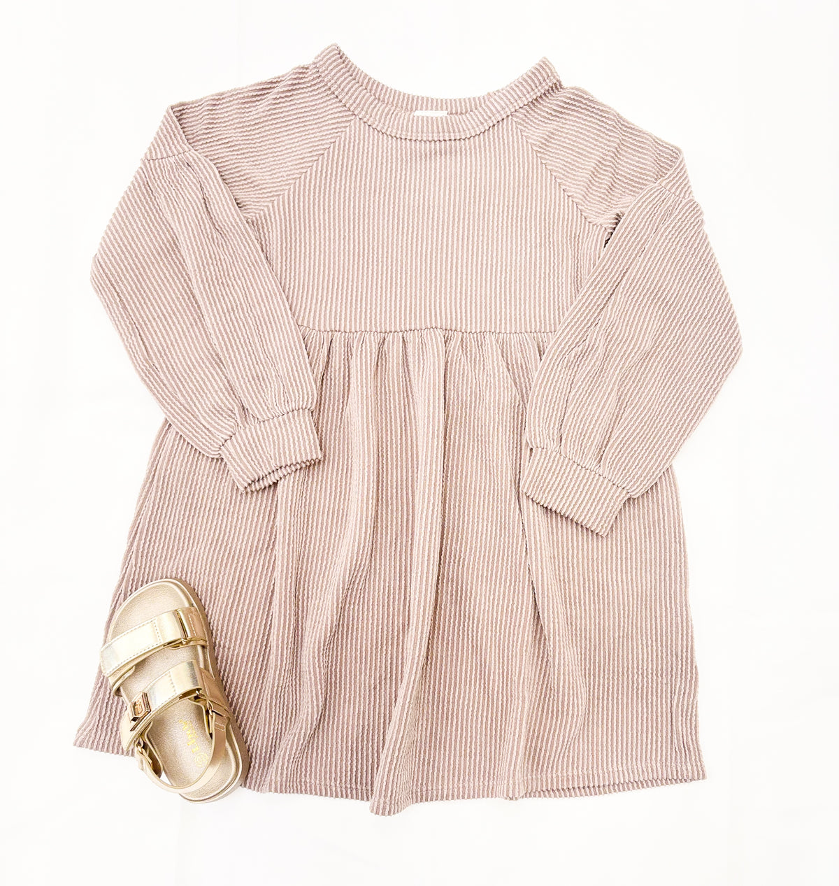 Youth Girls Long Sleeve Knit Babydoll Dress