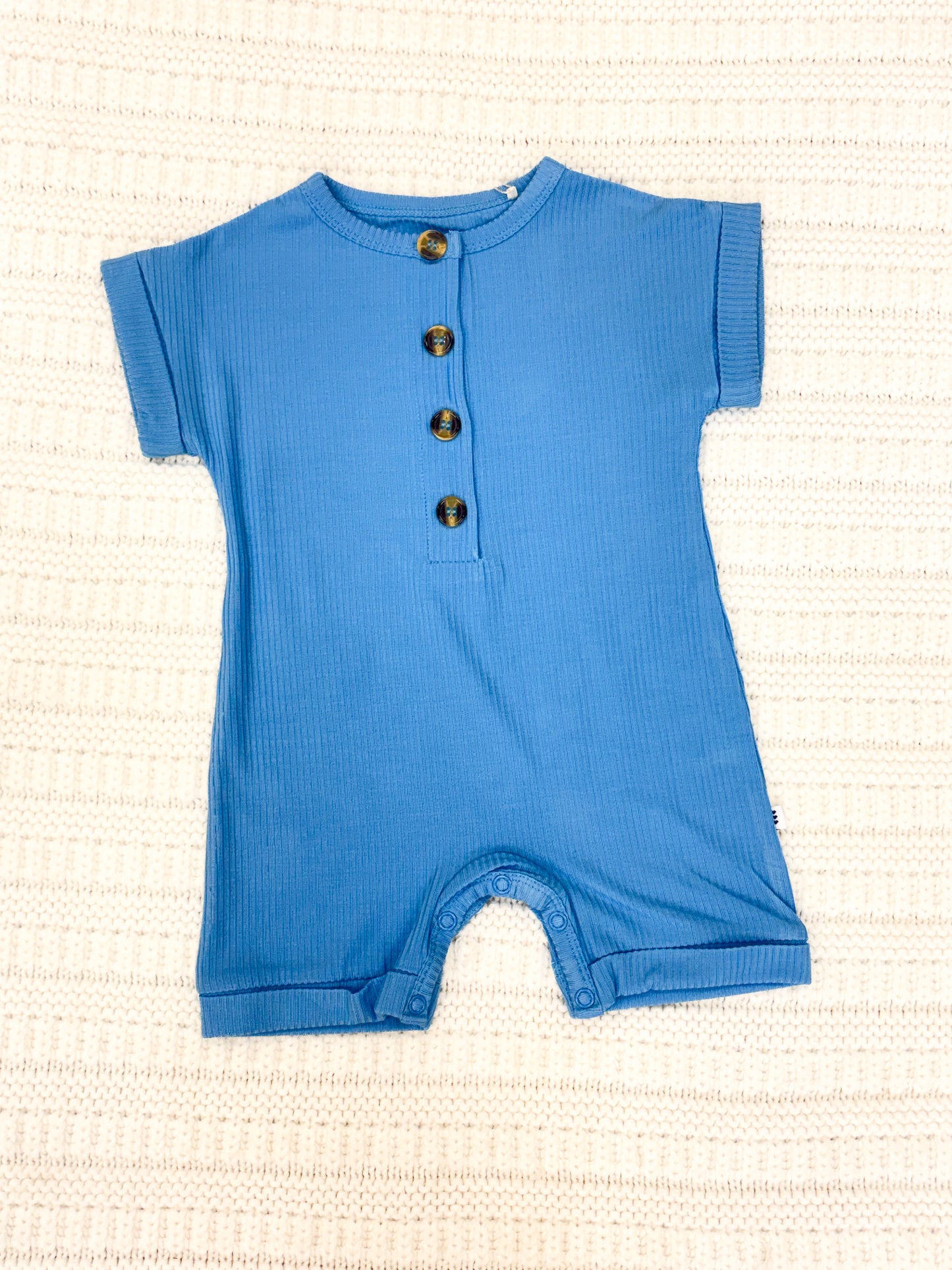 Infant Boy Bamboo Short Romper - Blue