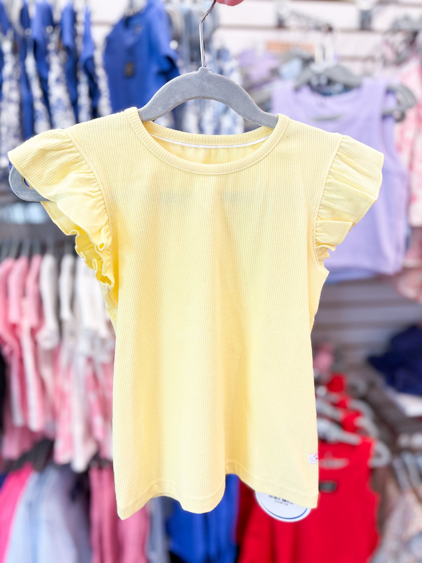 Ruffle Butts Lemon Butterfly Sleeve Top