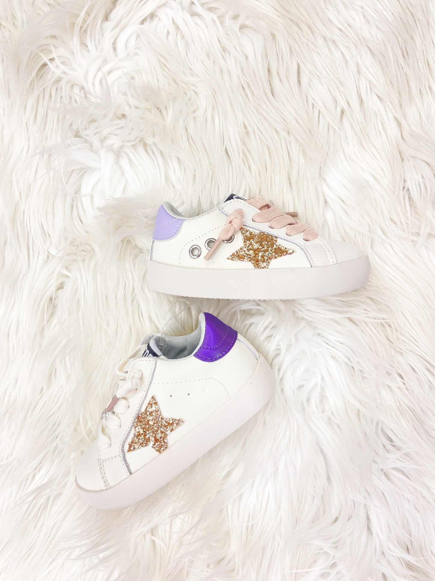 Purple And Gold Star Sneaker