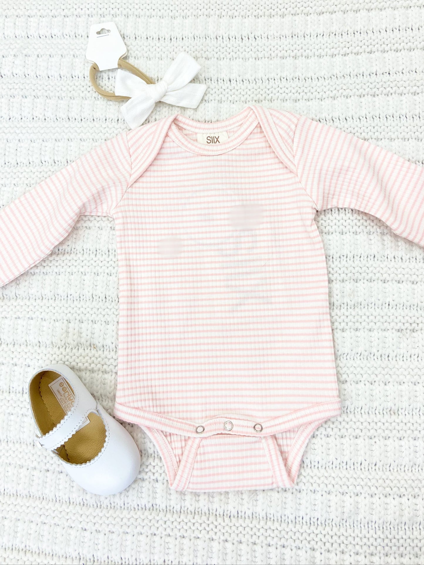Baby Girls Pink Stripe Long Sleeve Bodysuit