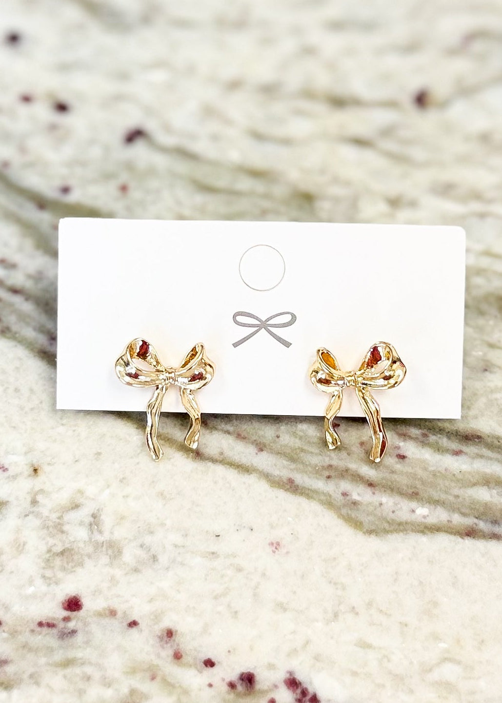 Girls Gold Bow Stud Earrings