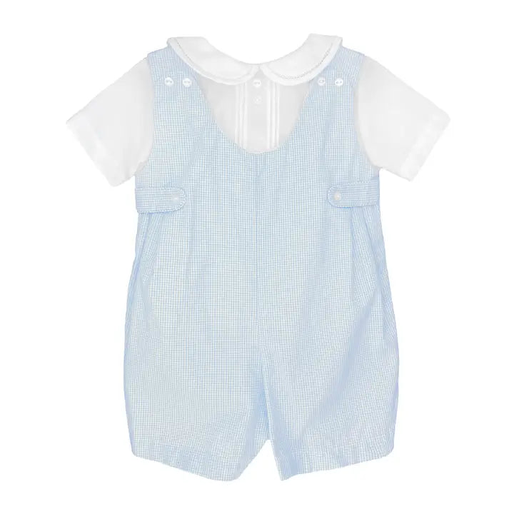 Infant Boy Collared Romper with Side Tabs