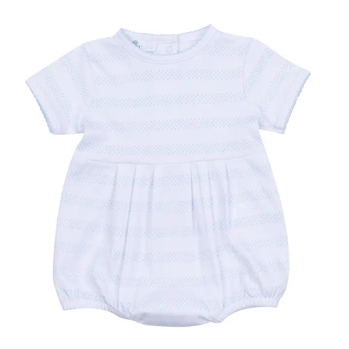 Infant Boy Light Blue Short Sleeve Bubble Romper