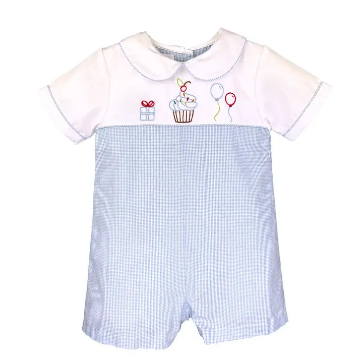 Infant Boy Embroidered Birthday Romper