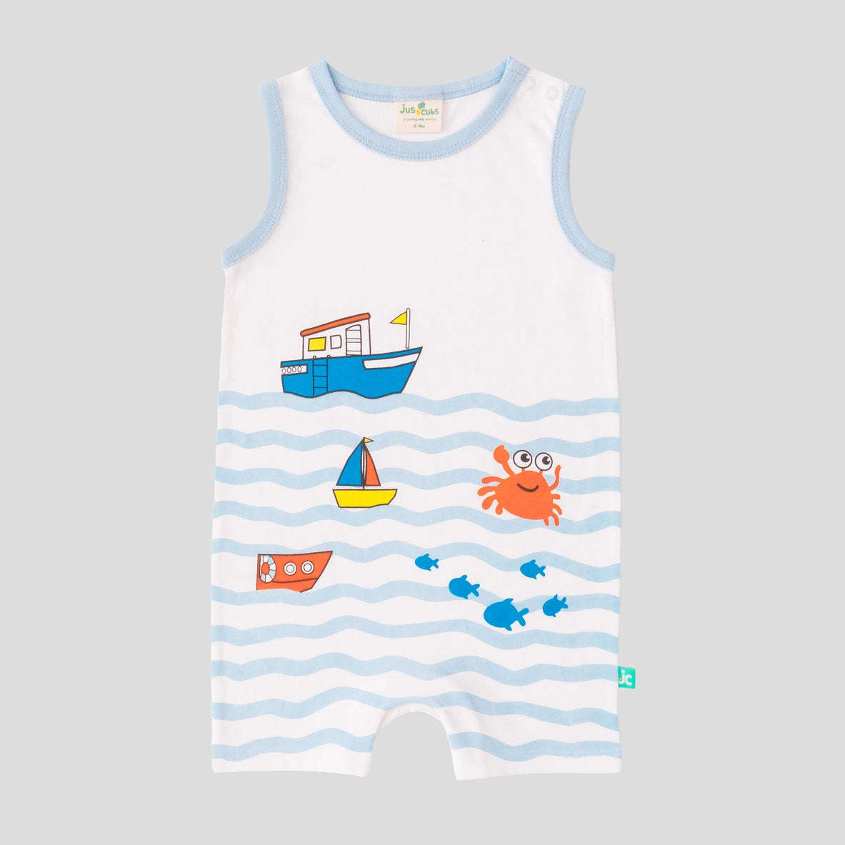 Infant Boy Sleeveless Ocean Print Romper