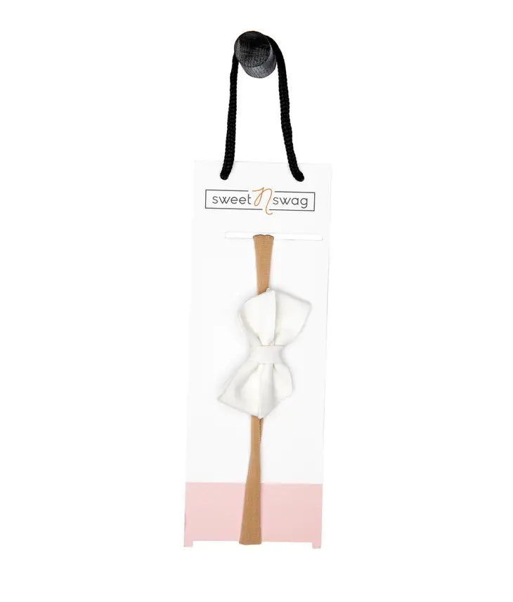 Papillon Bebe Leather Bow Nylon Headband