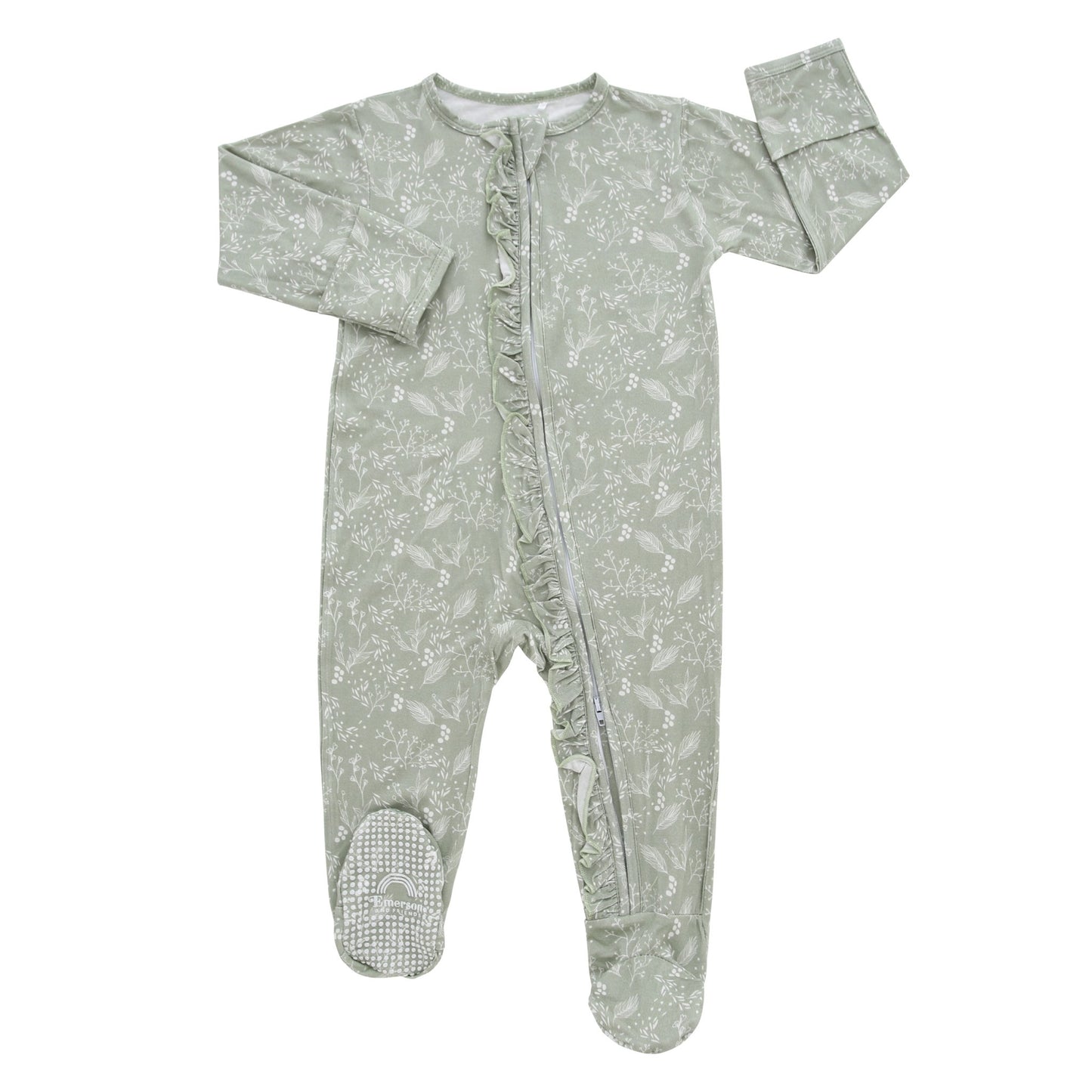 Emerson and Friends Bamboo Baby's Breath Footed Onesie