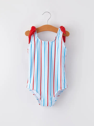 Girls Stripe One Piece Swimsuit