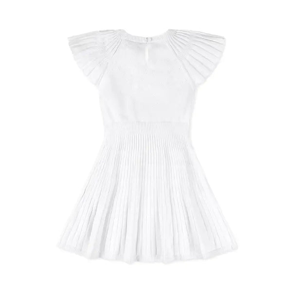 Girls Flutter Sleeve Sweater Dress