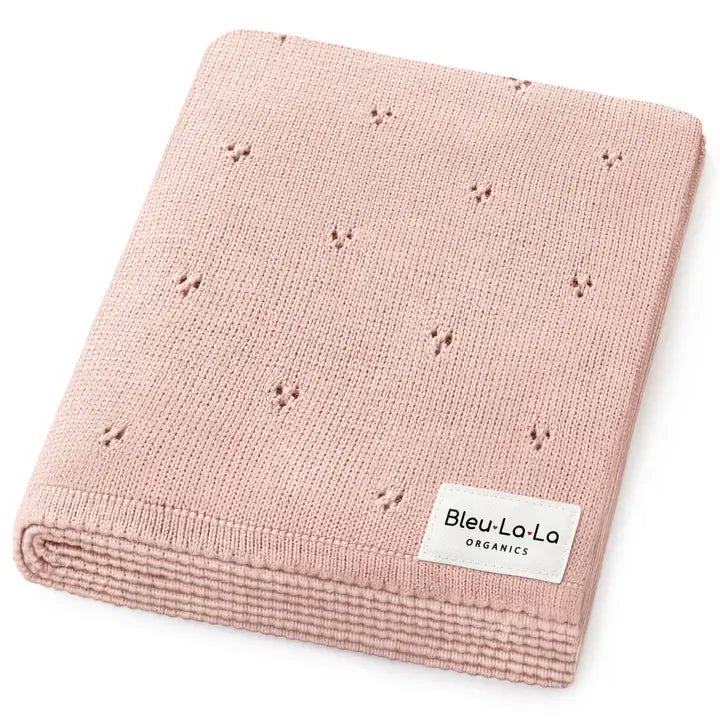 Organic Cotton Pointelle Swaddle Receiving Baby Blanket
