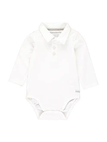 Infant Boys White Knit Polo Bodysuit