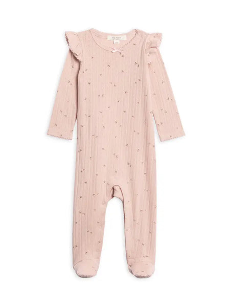 Infant Girls Brushed Pointelle Footed Romper