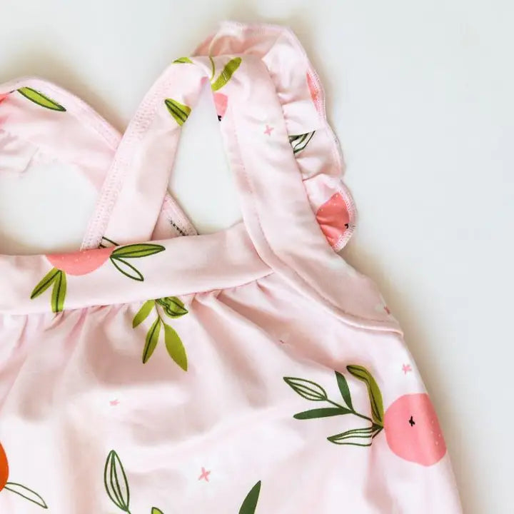 Baby Girls Tangerine Ruffle Cross Back Romper