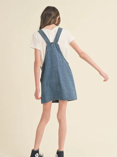 Girls Denim Overall Dress