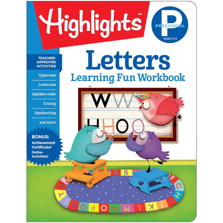 Preschool Learning Fun Letters Workbook