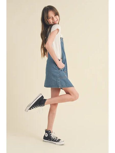 Girls Denim Overall Dress