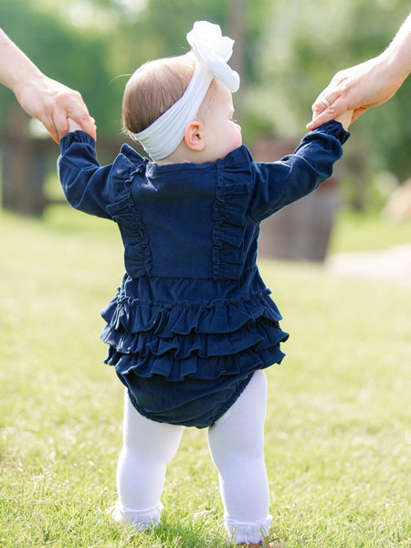 Baby Girls Corduroy Waterfall Bubble Romper