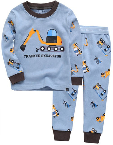 Excavator Long Sleeve Pajama Set