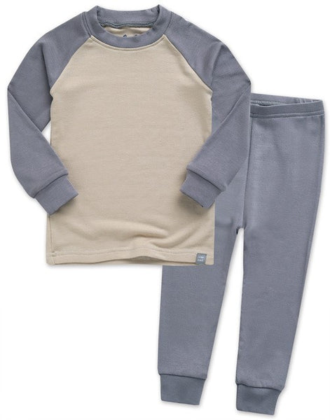 Modal Grey & Beige Long Sleeve PJs