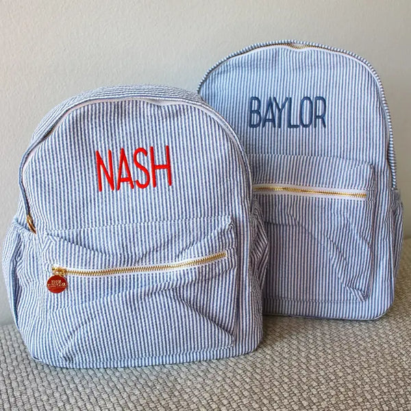 Navy Gingham Backpack