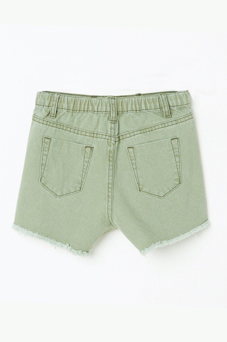 Youth Girls Stonewash Distressed Denim Shorts