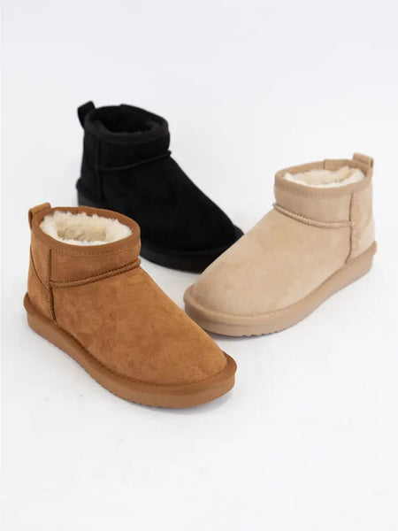 Youth Kids Suede Sherpa Slip On Ankle Boot