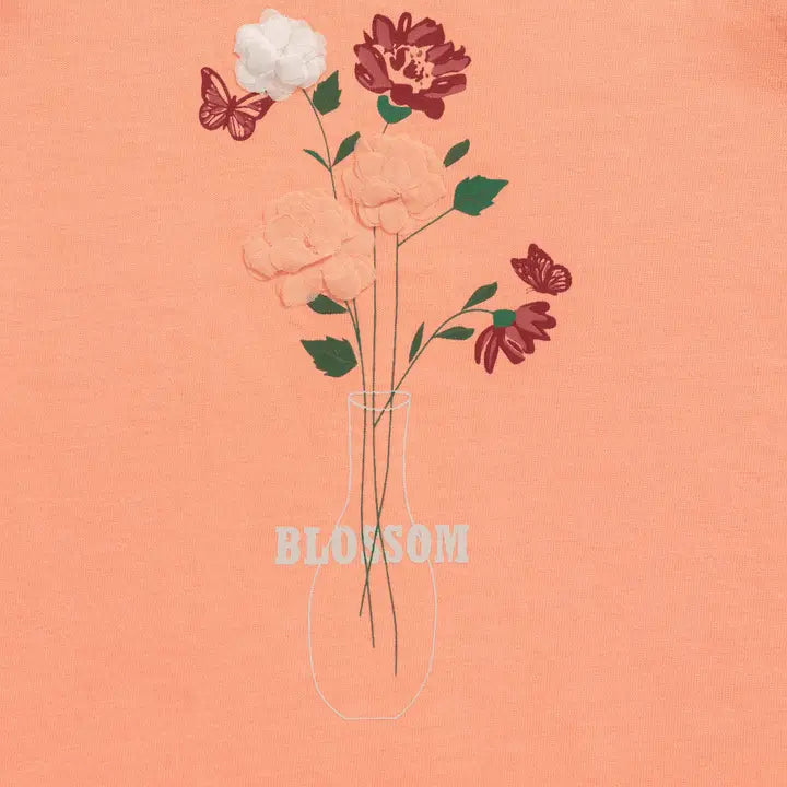 Infant Girls Ruffled Cap Sleeve T-Shirt - Coral