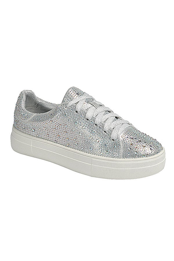 Low Top Sneakers With Rhinestone Details