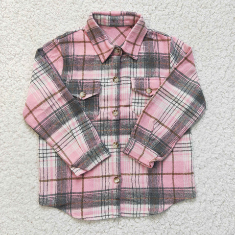Pink Plaid Button Up Flannel