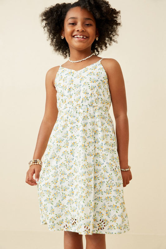 Youth Girls Floral Printed Tank Dress