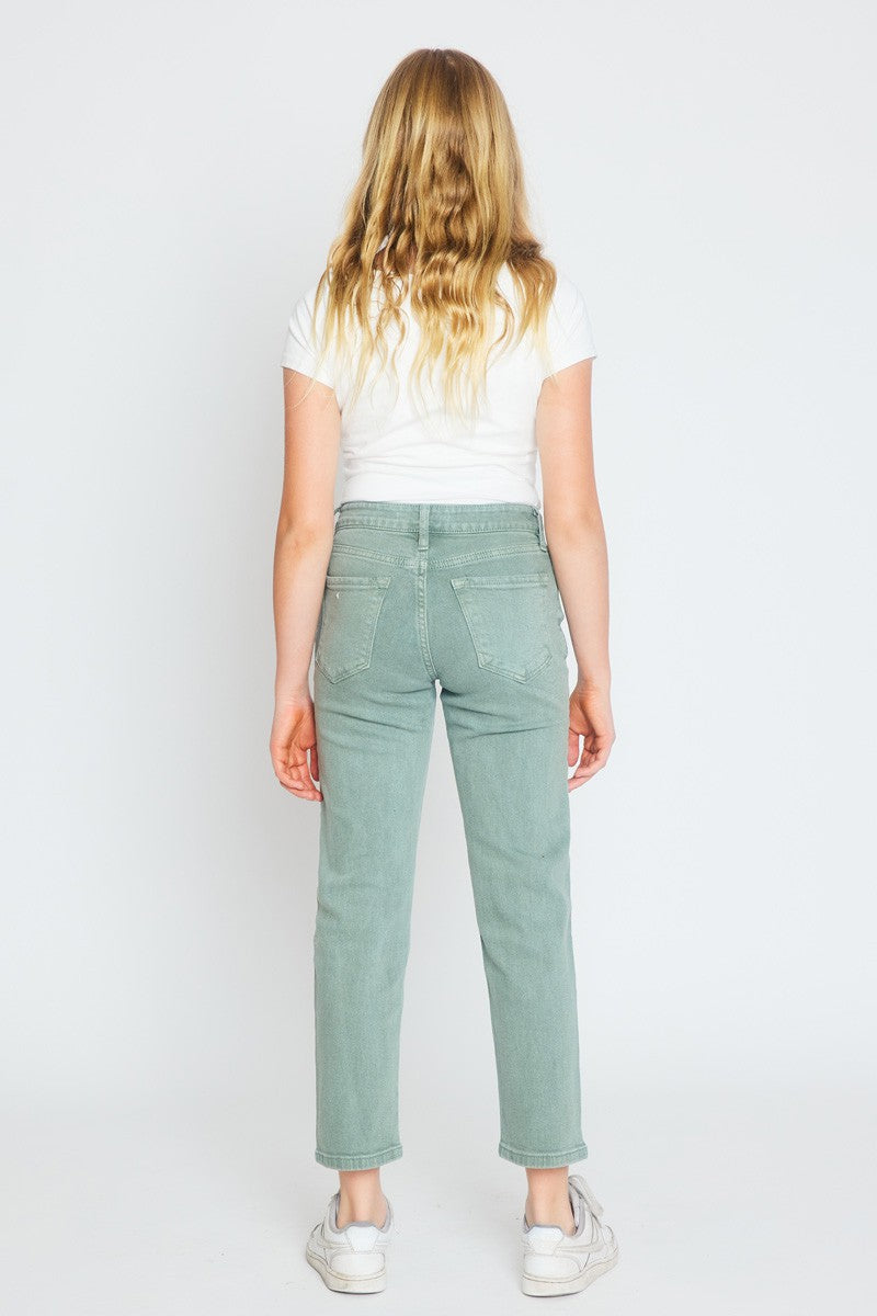 KanCan Girls Olive Ultra High Rise 90's Straight