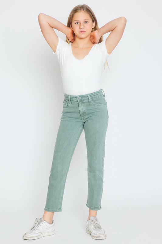 KanCan Girls Olive Ultra High Rise 90's Straight