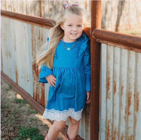 Denim And Lace Dress