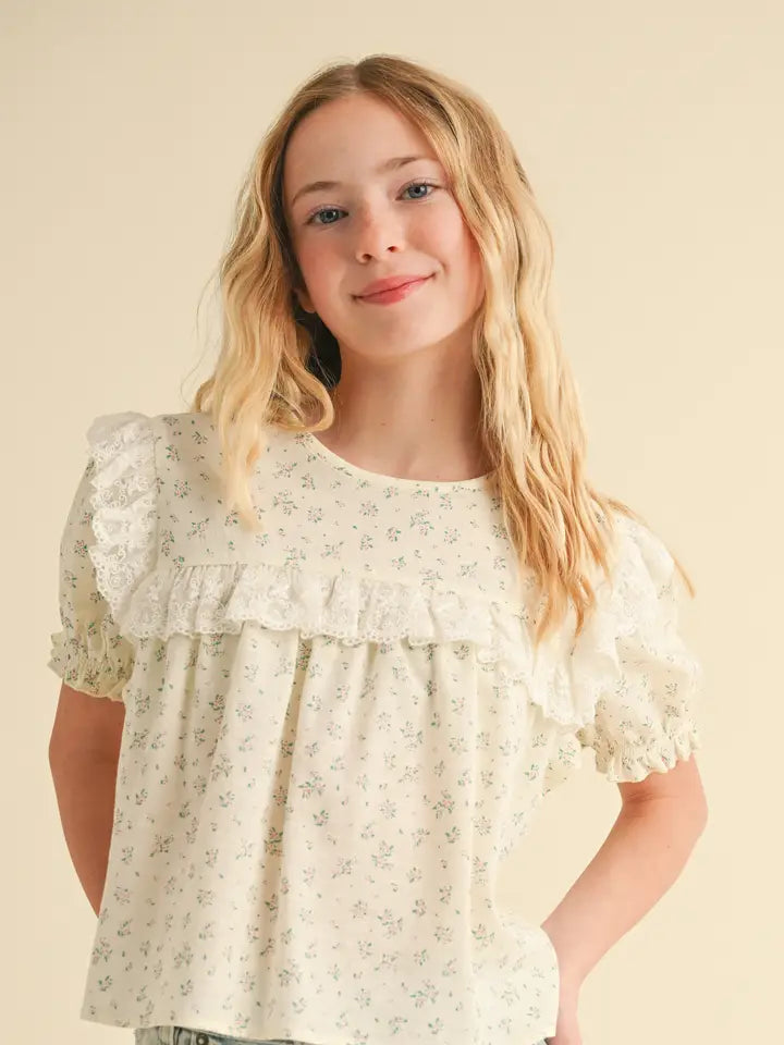 Youth Girls Floral Top