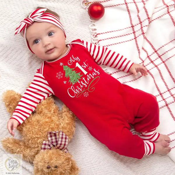 Baby's "My 1st Christmas" Cotton Romper