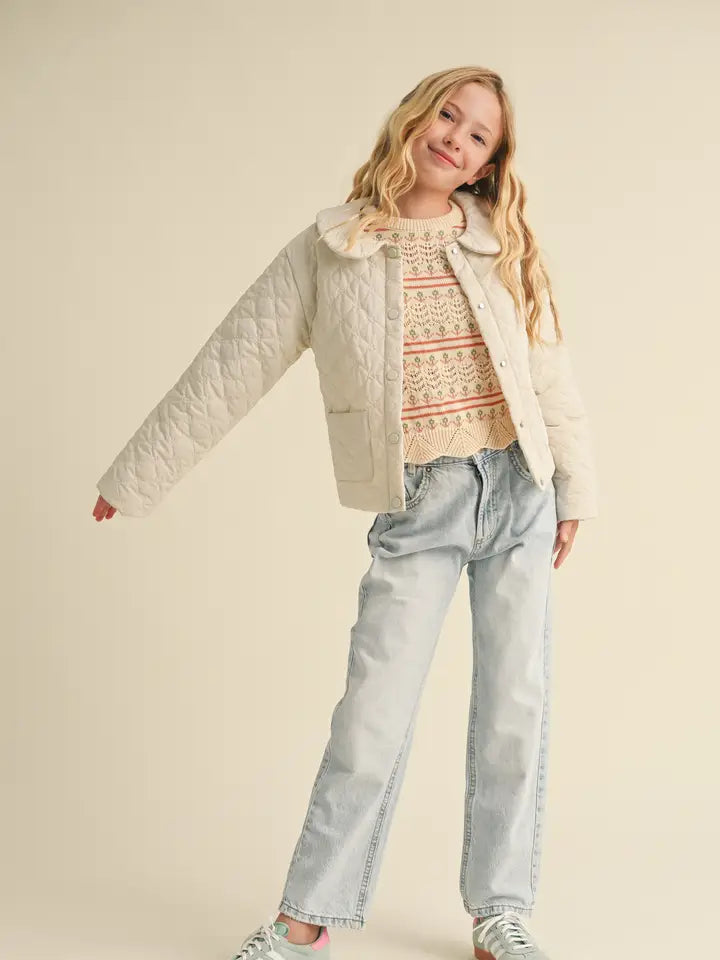 Youth Girls Drop Shoulder Puff Jacket
