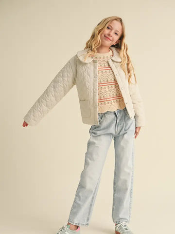 Youth Girls Drop Shoulder Puff Jacket